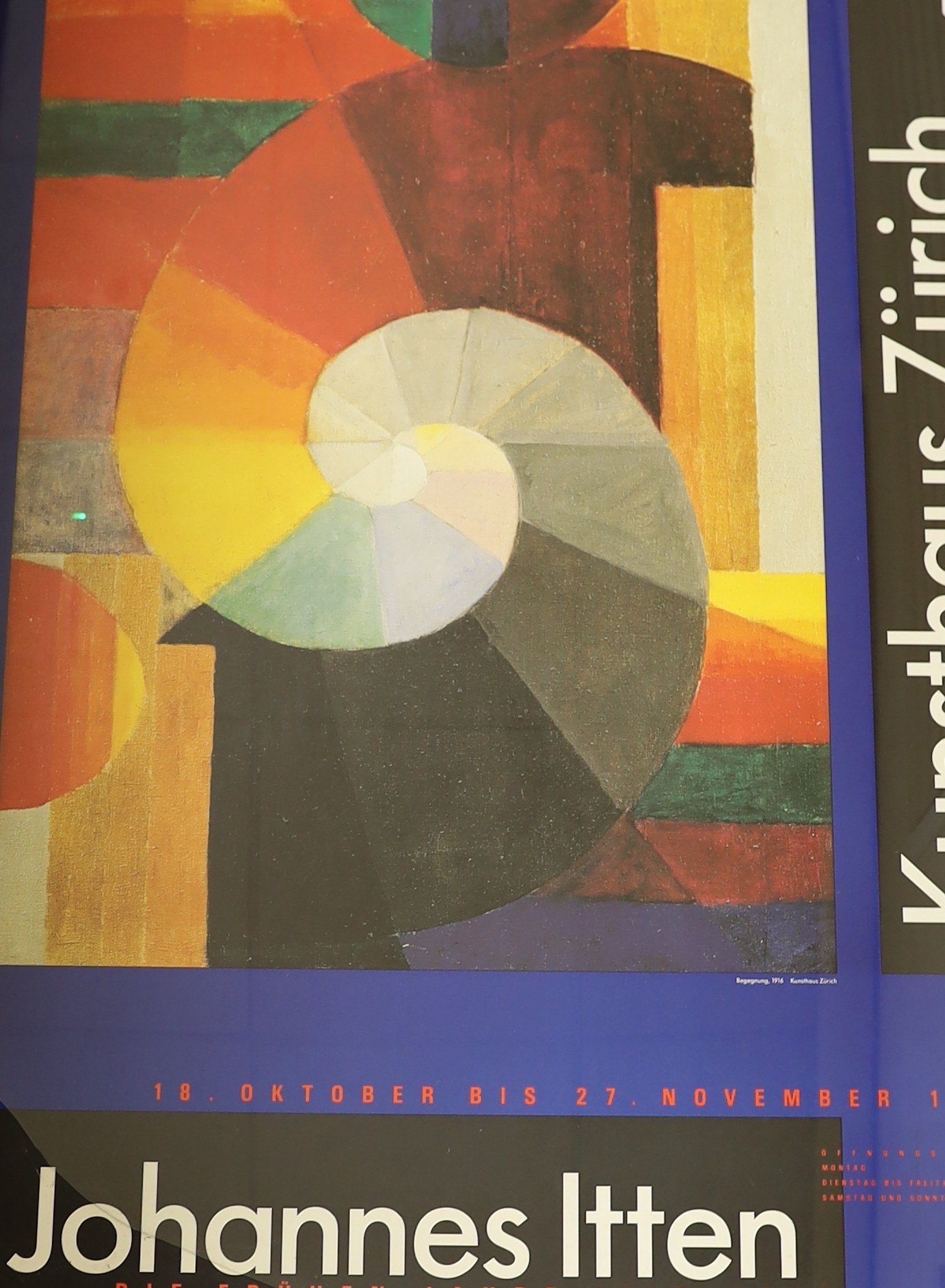Art poster from Kunsthalls, Zurich, 89cm wide 127cm high